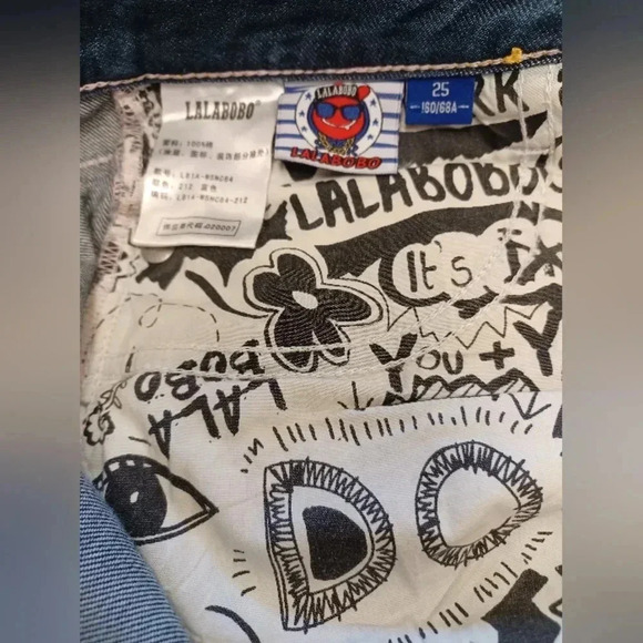 Lala Bobo EUC Low Rise Skinny Graphic Jeans  Size 25 - Picture 12 of 13